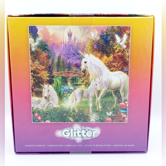 13"× 13" 100 piece Magical Unicorn Glitter Puzzle sealed - Picture 2 of 4